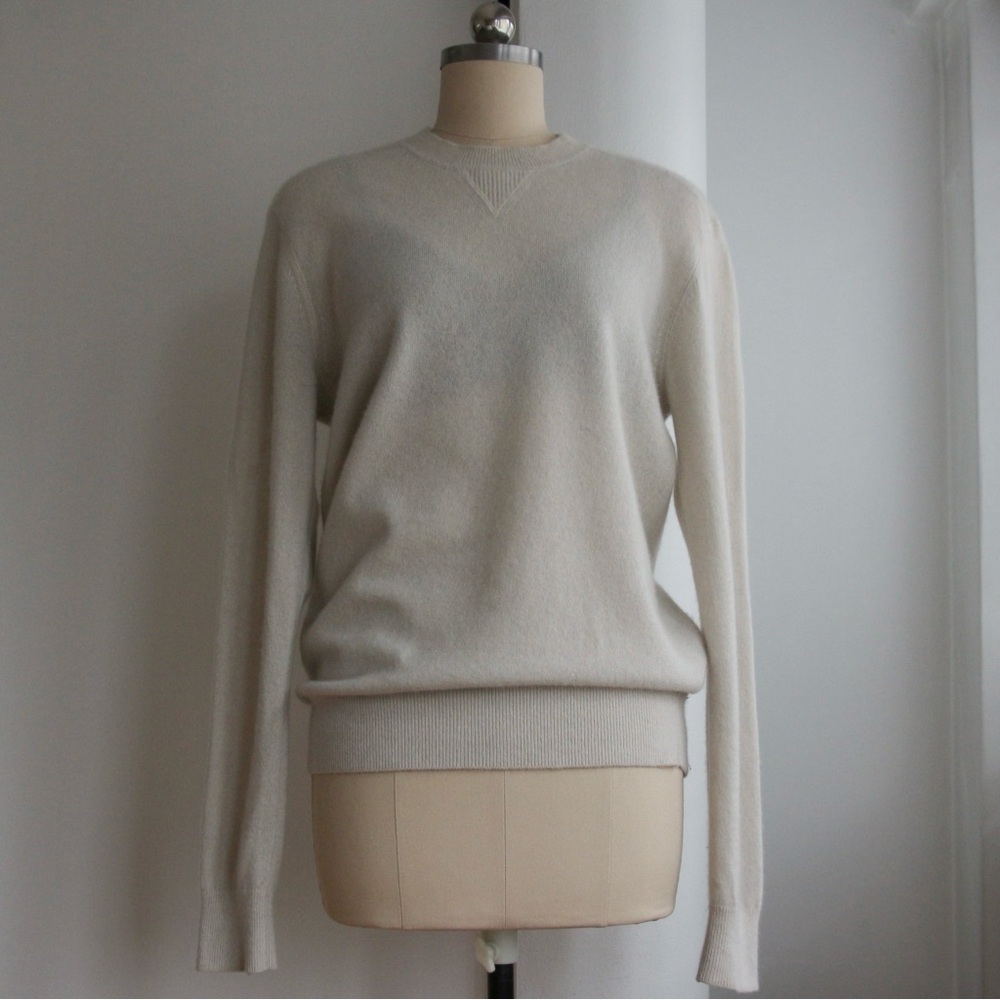 Club Monaco Bone Cashmere Crewneck Sweater